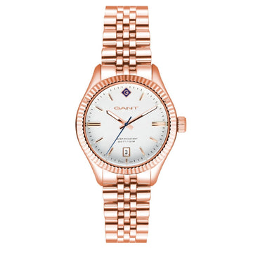 Ρολόι Gant Sussex G136013 με ροζ χρυσό ατσάλινο μπρασελέ και άσπρο καντράν διαμέτρου 34mm.